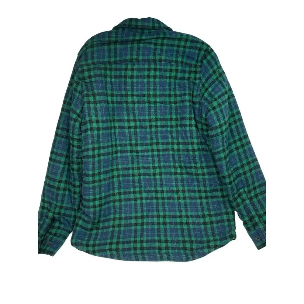 Telluride Clothing Company Green Blue Plaid Flannel Button-Front‎ Shacket M